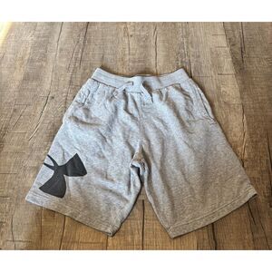 Under Armour Men’s Gray Athletic Shorts Size M Logo Sweat Shorts Drawstring